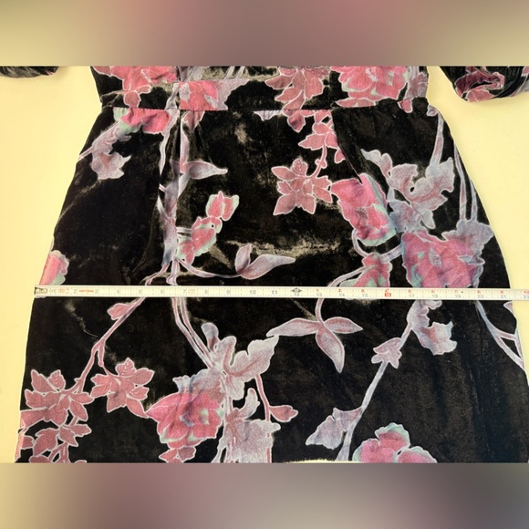 NWOT Kut from the Kloth Burnout Black Purple Velvet Sheer Dress Long Sleeve 8 - Picture 14 of 16